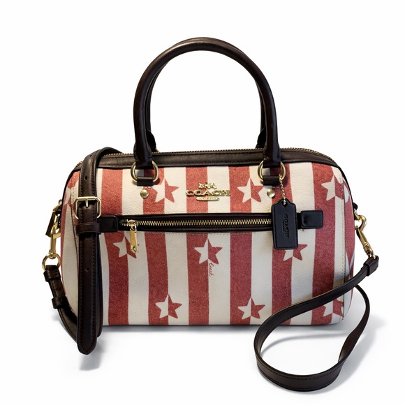 Coach Rowan Satchel Americana Star Stripe Flag Print Crossbody Limited Ed 2866